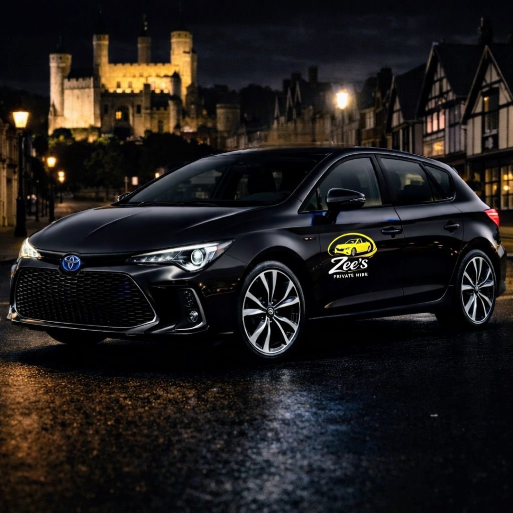 Zee's Private Hire taxi car providing reliable airport transfers in Huntingdon